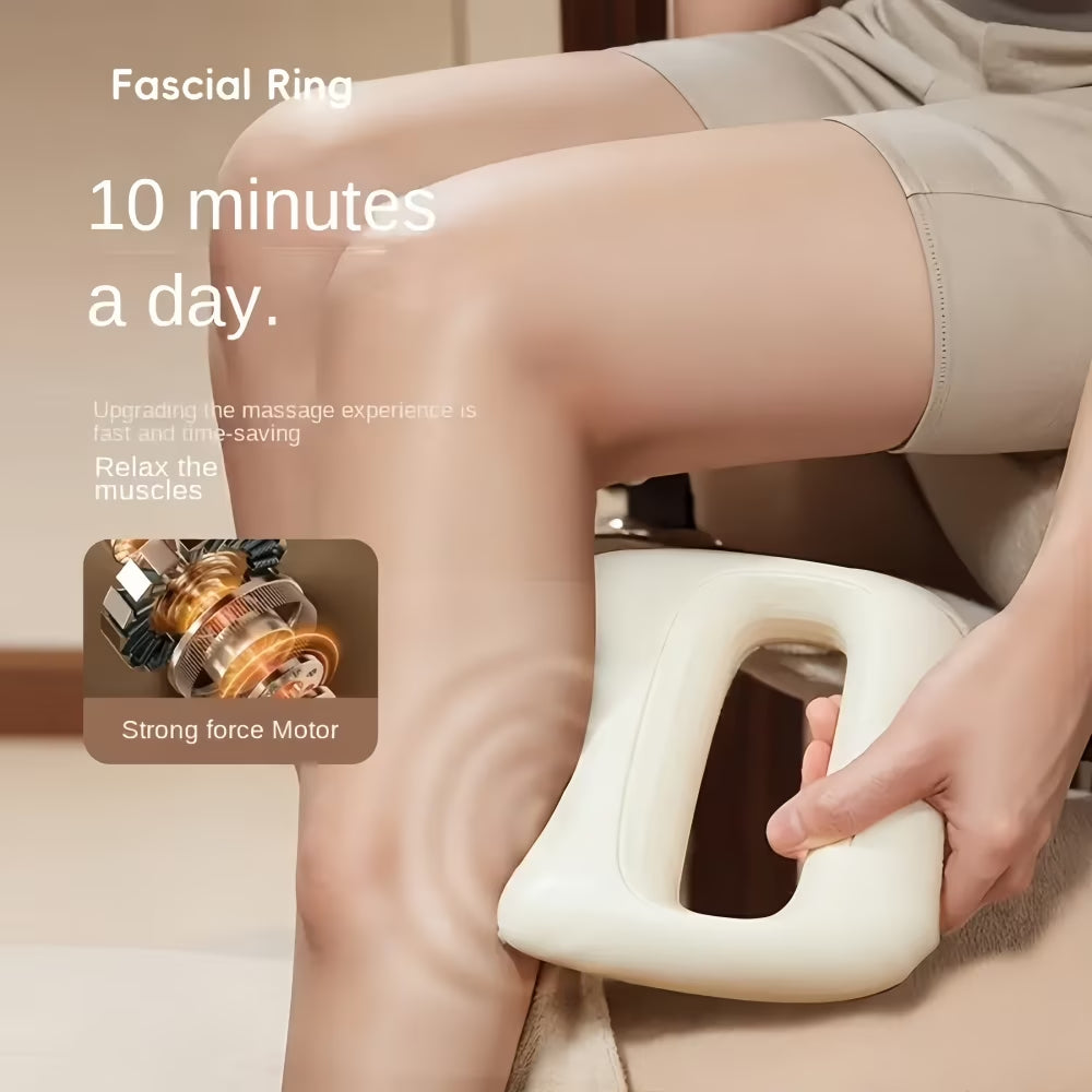 Fascia Flow Ring Multi-functional Vibration Massager with Relaxation Belt - White