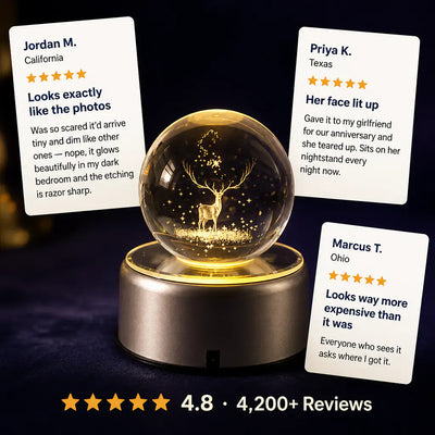 3D Moon Crystal Ball 70MM