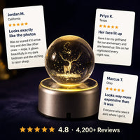 3D Moon Crystal Ball 70MM